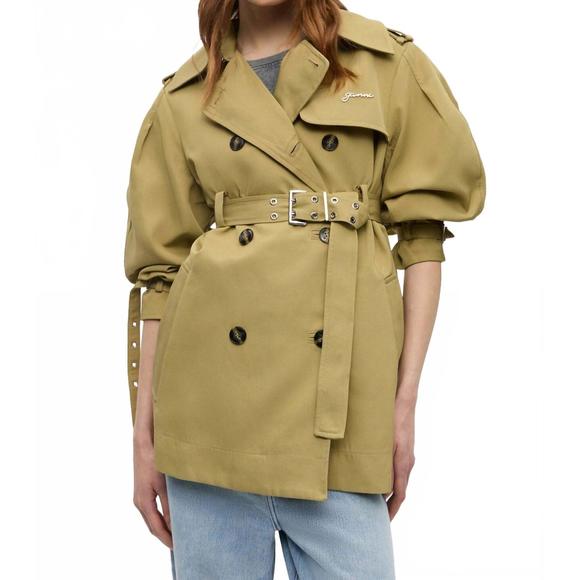 GANNI Jackets & Blazers - NEW GANNI heavy twill midi trench coat in boa